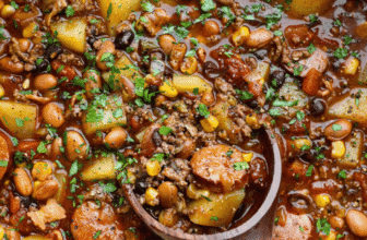 Texas Cowboy Stew Recipe with Bacon, Beef & Sausage