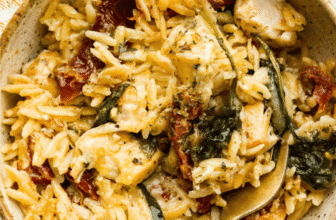 One-Pan Tuscan Chicken Orzo Bake