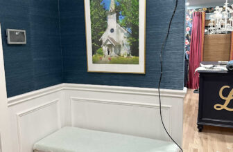 Foyer Progress – Reupholstered Bench And Artwork