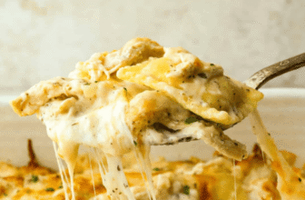 Chicken Alfredo Ravioli Casserole (Easy Cheesy Dinner Bake)