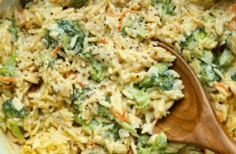 Creamy Broccoli Cheddar Orzo in One Pot