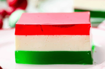 Christmas Ribbon Jello Salad (Layered Holiday Dessert)