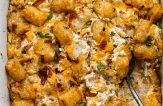 Cracked Out Tater Tot Casserole with Bacon and Ranch