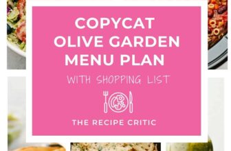 Copycat Olive Garden Menu Plan