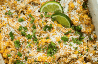 Mexican Street Corn Chicken Casserole with Eloté Flavors